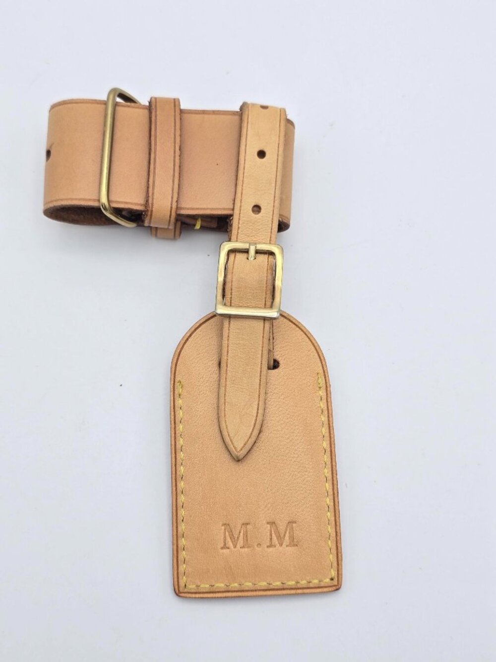 Louis Vuitton Small Luggage Tag – Monogram Canvas | Personalized M.M. Initials - Picture 3 of 7